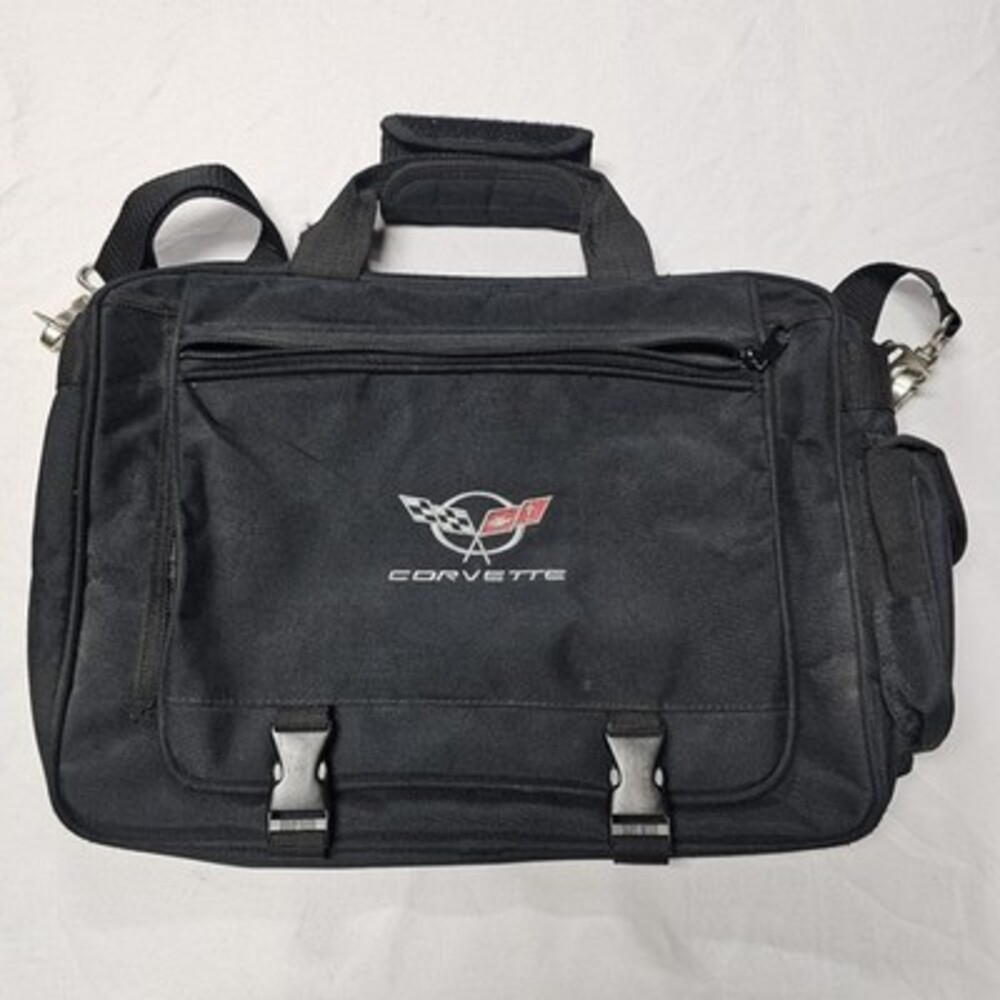 Corvette Laptop Organizer Messenger Bag Black Computer Carry Case